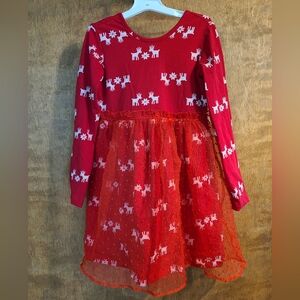 Hanna Andersson Red Reindeer Kids Dress